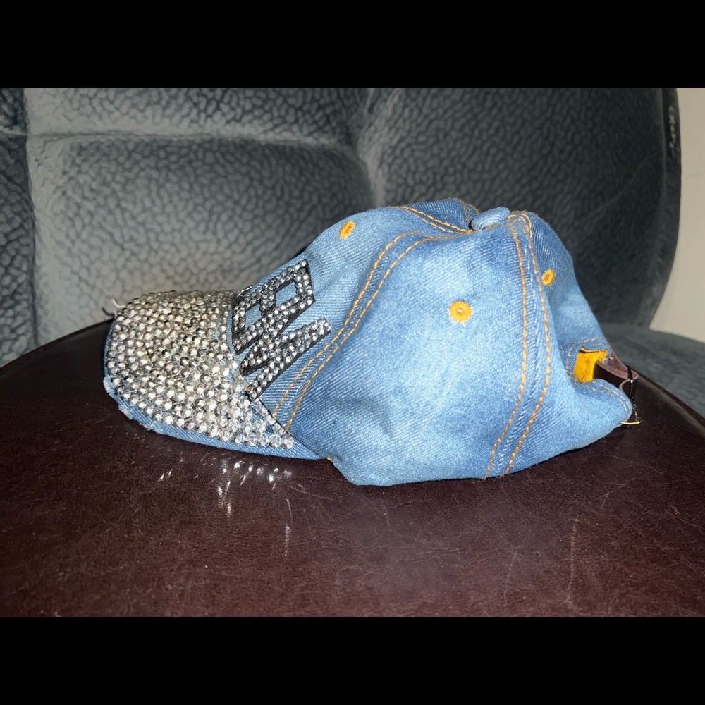 Harlem diamond distressed adjustable denim hat - Picture 13 of 15